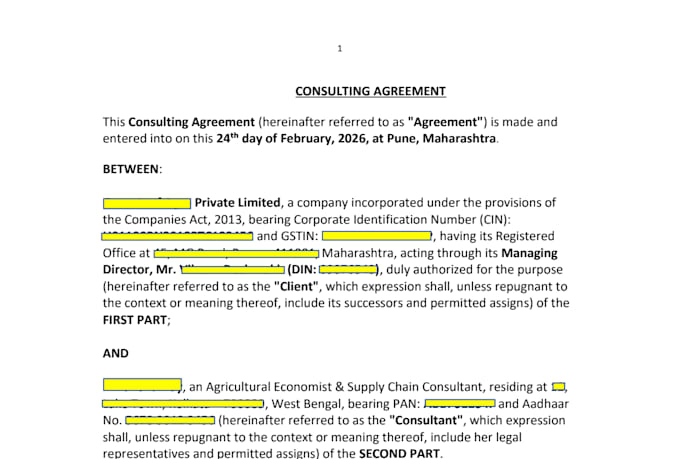 draft a professional consulting agreement